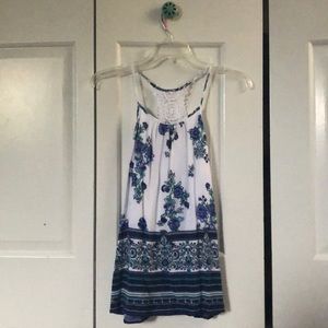 Blue floral cami top